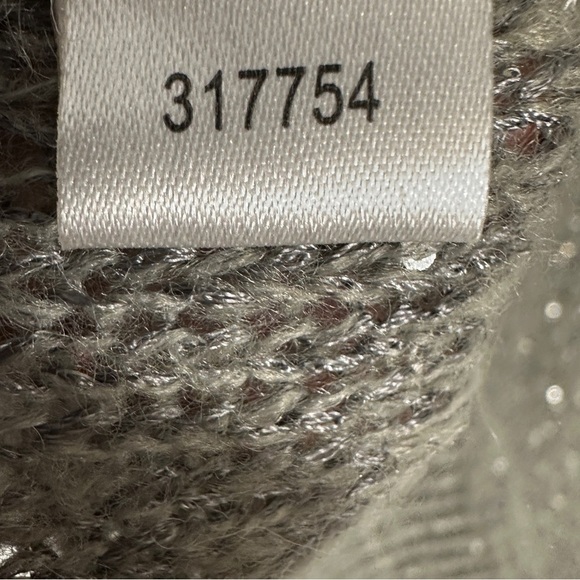 Ann Taylor size XL gray sparkly open weave sweater, lightweight, date night - Picture 8 of 10